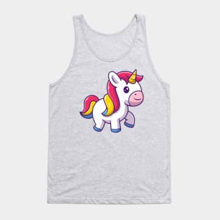 Cute Unicorn Walking Cartoon Tank Top